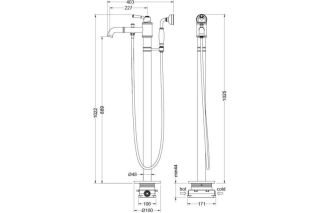 Смеситель для ванны Aquatek Классик AQ1545PG золото